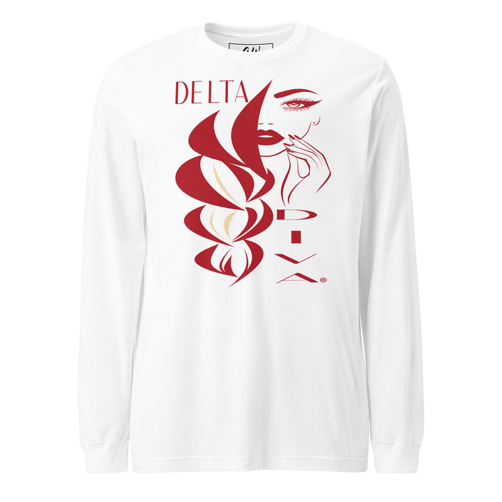 White Delta Sigma Theta Diva T-shirt for sorority members, featuring red and white design, perfect sorority apparel for DST divas.