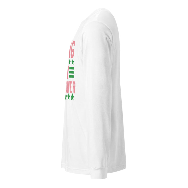 Pink and green "Super Power" long sleeve T-shirt, perfect sorority apparel for black greek lettered organizations and voting events