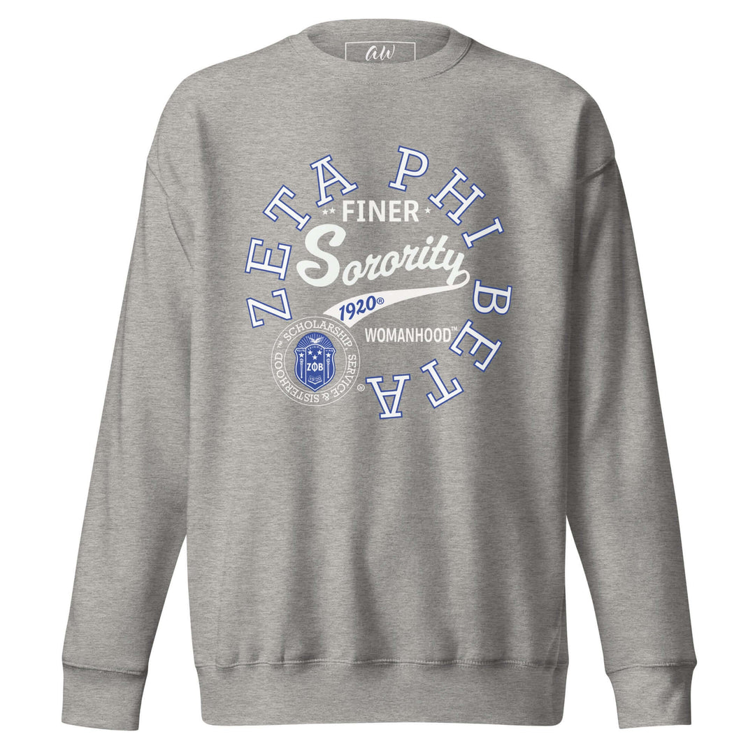 Zeta Phi Beta Sorority vintage sweatshirt with fleece interior, perfect Greek gear for everyday wear.