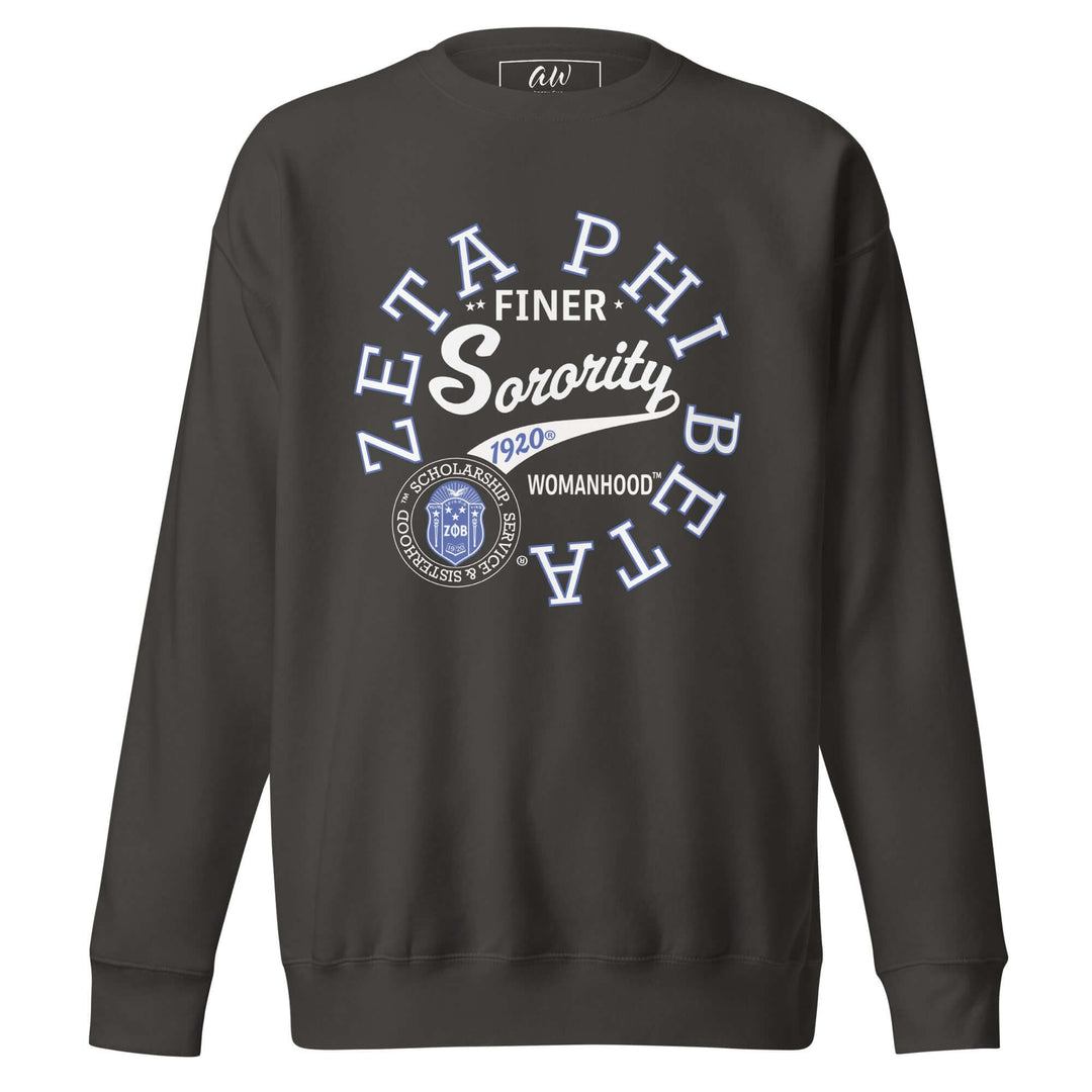 Vintage Zeta Phi Beta Sorority sweatshirt featuring soft fleece and stylish design for Greek gear enthusiasts.