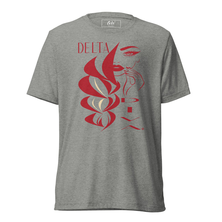 Delta Diva T-Shirt in tri-blend fabric, featuring red graphic design, perfect sorority paraphernalia for Delta Sigma Theta members.