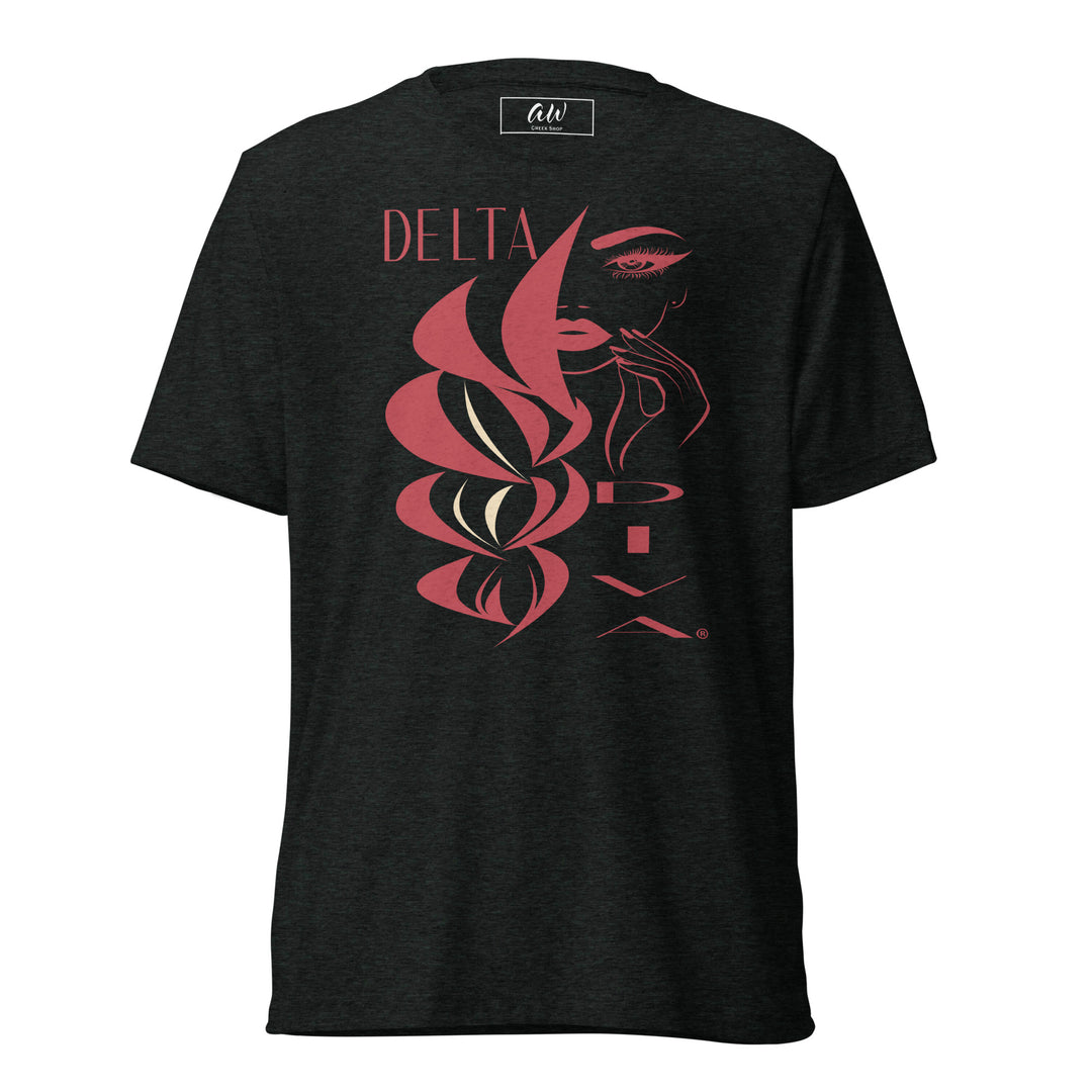 Delta Diva T-Shirt with vintage design, perfect for sorority paraphernalia and black sorority apparel.