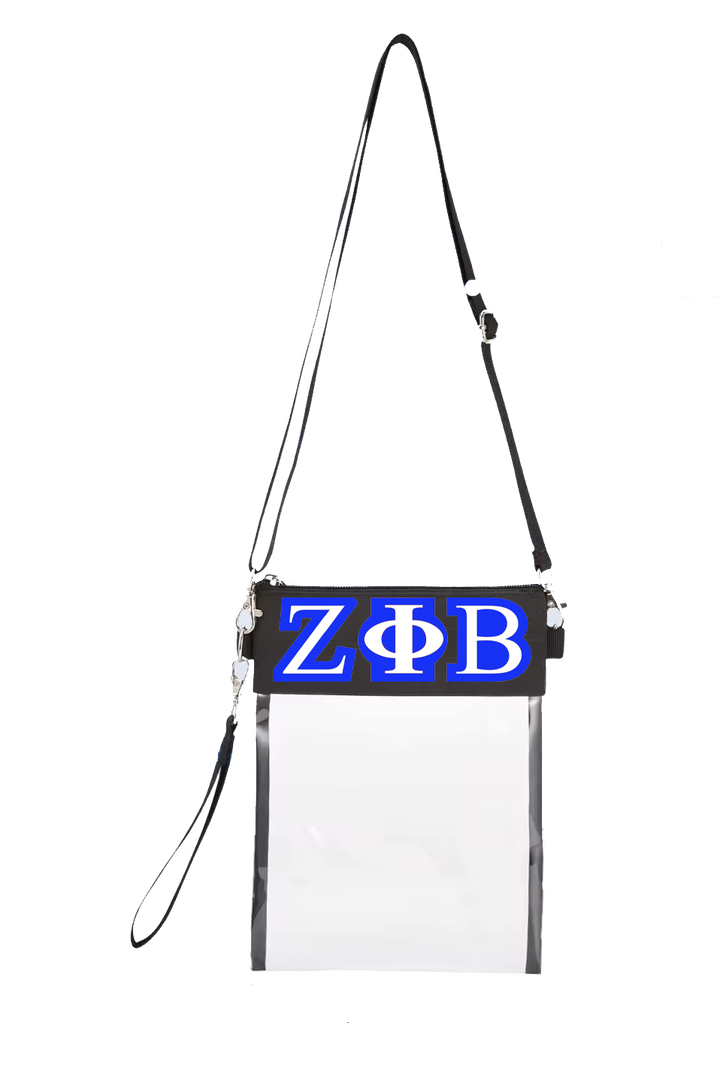 Zeta Clear Crossbody Purse - Black