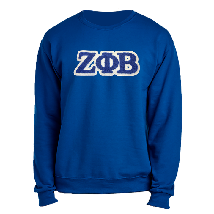 Zeta Embroidered Chenille Symbols Sweatshirt